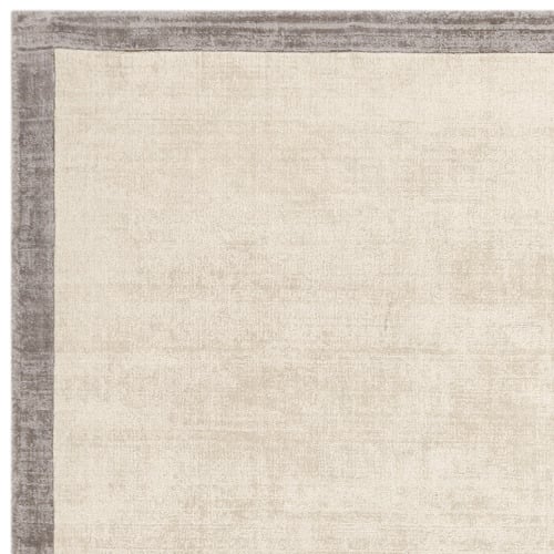 Silver Blade Border Hand-Woven Viscose Rug
