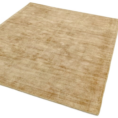 Soft Gold Blade Hand-Woven Viscose Rug