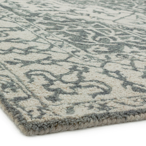 Silver Bronte Medallion Hand-Tufted Wool Rug