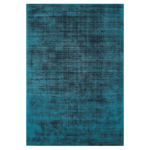 Teal Blade Hand-Woven Viscose Rug