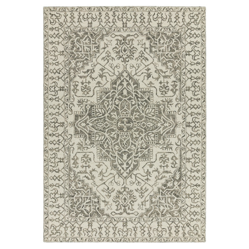Smoke Bronte Medallion Hand-Tufted Wool Rug