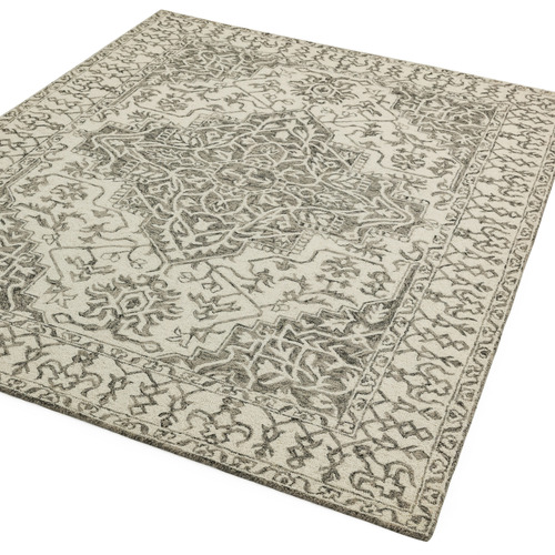 Smoke Bronte Medallion Hand-Tufted Wool Rug