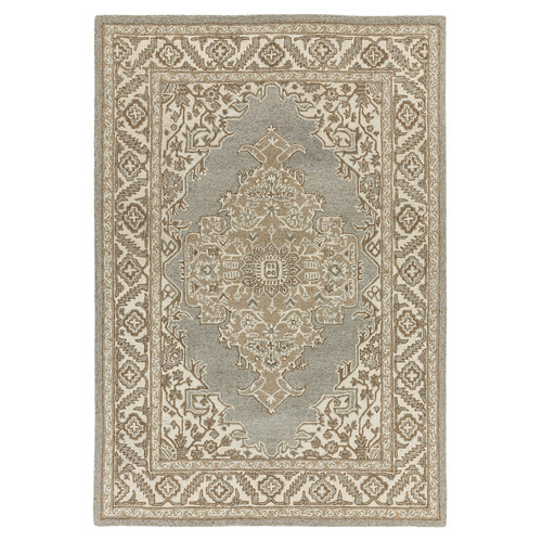 Natural Bronte Medallion Hand-Tufted Wool Rug