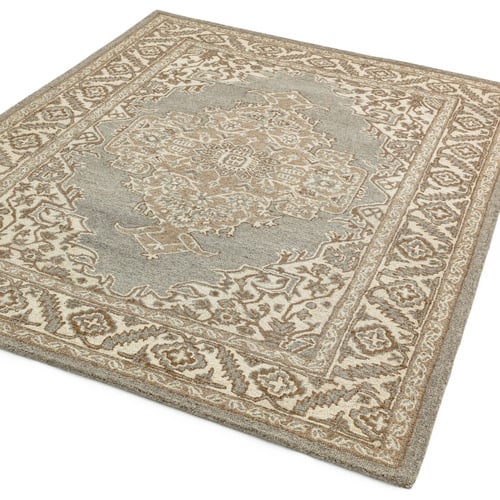 Natural Bronte Medallion Hand-Tufted Wool Rug