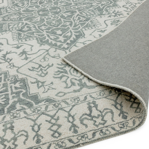 Silver Bronte Medallion Hand-Tufted Wool Rug