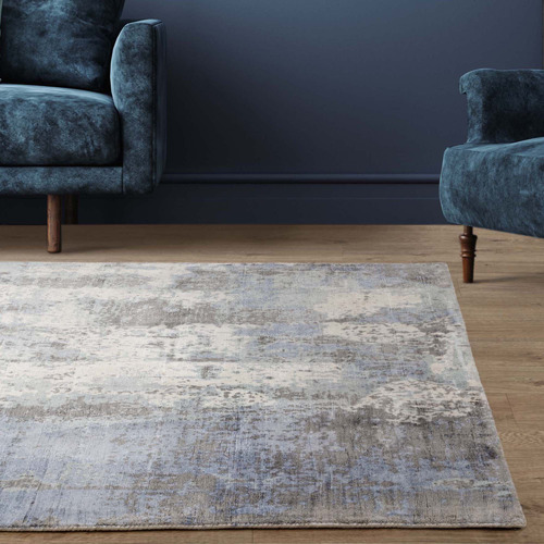 Navy Gatsby Hand-Woven Viscose Rug