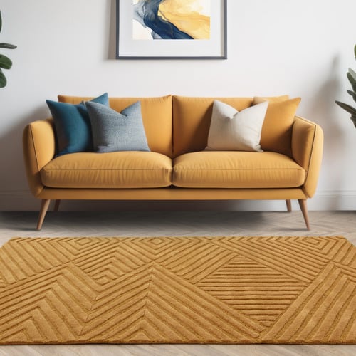 Ochre Hague Chevron Hand-Tufted Wool Rug