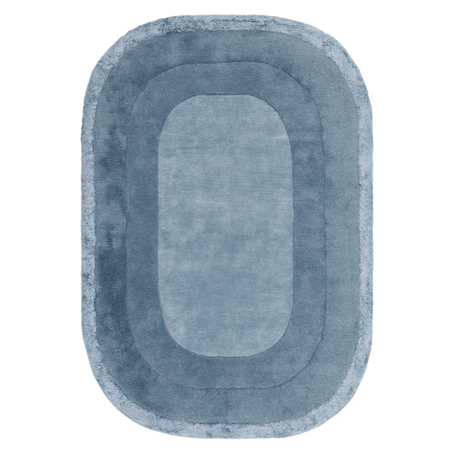Denim Halo Hand-Tufted Wool & Viscose Oval Rug