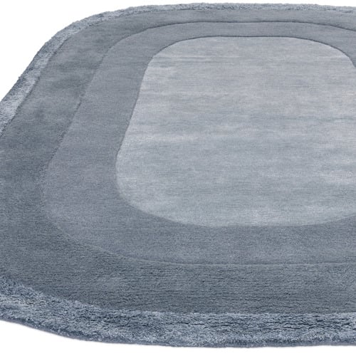 Denim Halo Hand-Tufted Wool & Viscose Oval Rug