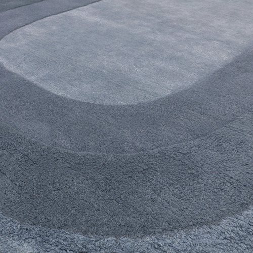 Denim Halo Hand-Tufted Wool & Viscose Oval Rug