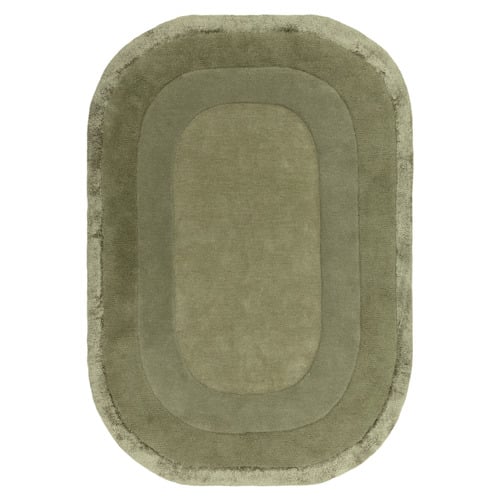Sage Halo Hand-Tufted Wool & Viscose Oval Rug
