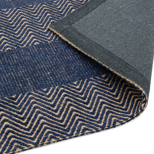 Navy Ives Flat Weave Jute-Blend Rug
