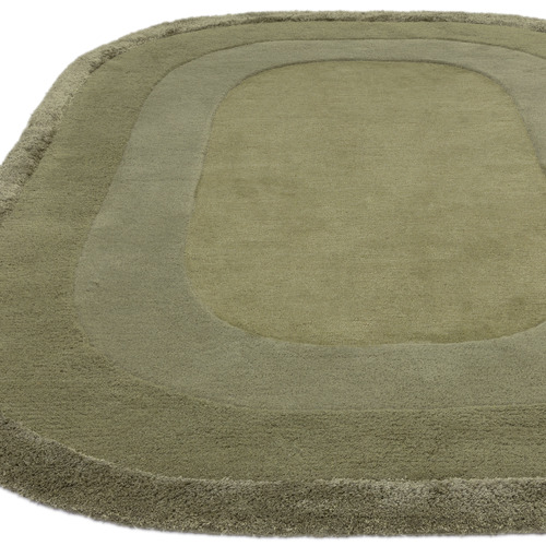Sage Halo Hand-Tufted Wool & Viscose Oval Rug