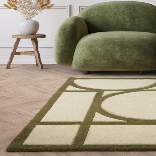 Khaki Metro Hand-Tufted Wool Rug