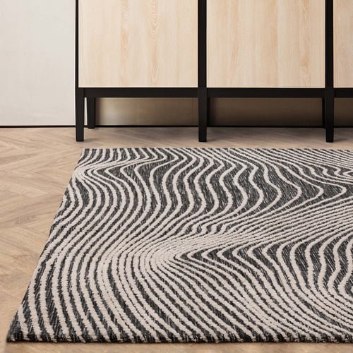 Black Mason Microfibre Rug