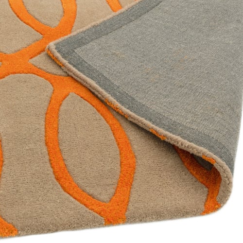 Orange Matrix Wire Hand-Tufted Wool Rug