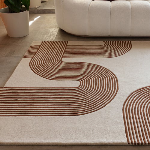 Amber Matrix Arch Hand-Tufted Wool Rug