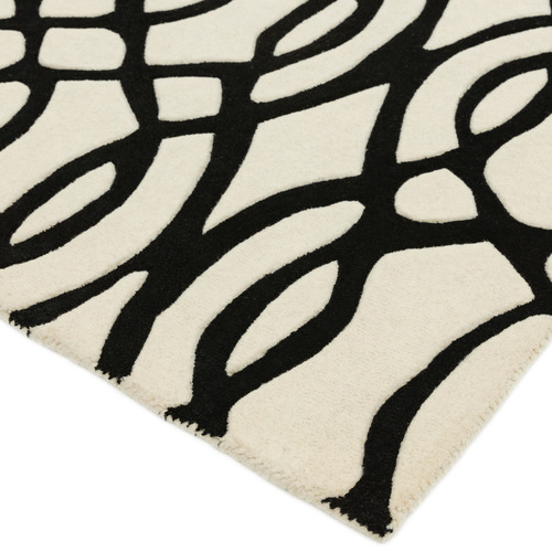White Matrix Wire Hand-Tufted Wool Rug