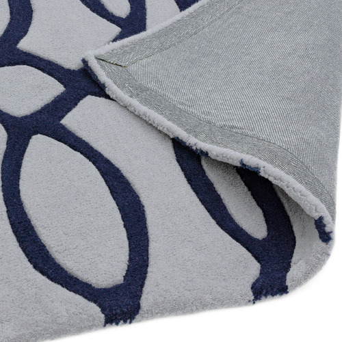 Blue Matrix Wire Hand-Tufted Wool Rug