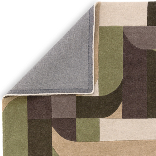 Sage Matrix Klotski Hand-Tufted Wool Rug | Temple & Webster