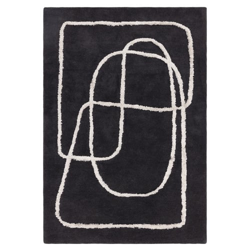 Charcoal Matrix Infinity Hand-Tufted Wool & Viscose Rug
