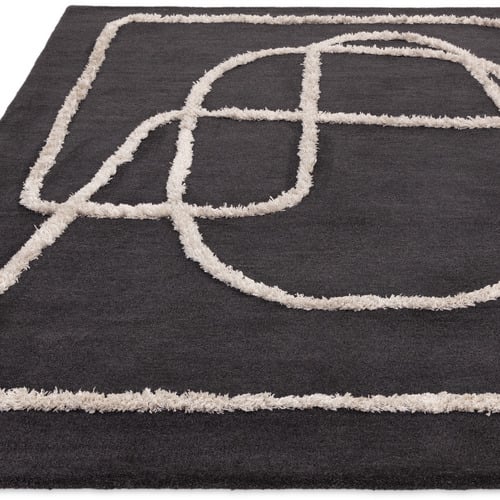 Charcoal Matrix Infinity Hand-Tufted Wool & Viscose Rug