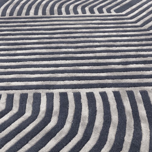 Navy Matrix Solstice Hand-Tufted Wool & Viscose Rug