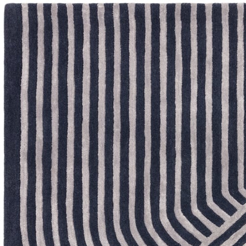 Navy Matrix Solstice Hand-Tufted Wool & Viscose Rug