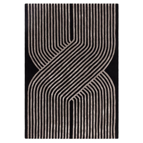 Black Matrix Solstice Hand-Tufted Wool & Viscose Rug | Temple & Webster