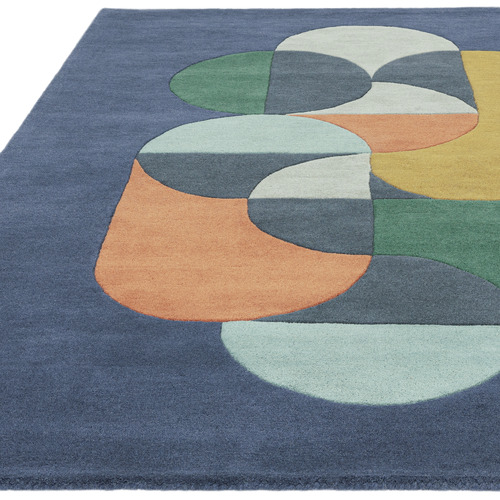 Navy Matrix Statement Hand-Tufted Wool Rug
