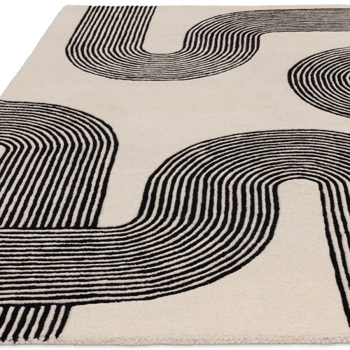 Black Matrix Arch Hand-Tufted Wool Rug