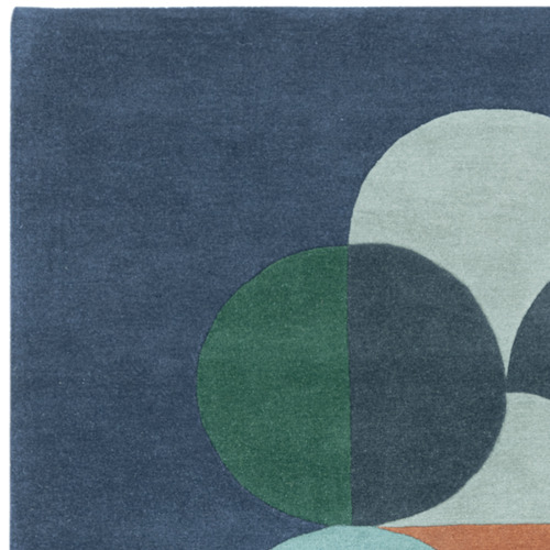 Navy Matrix Statement Hand-Tufted Wool Rug