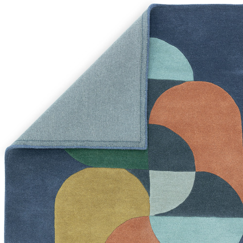 Navy Matrix Statement Hand-Tufted Wool Rug