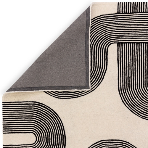 Black Matrix Arch Hand-Tufted Wool Rug