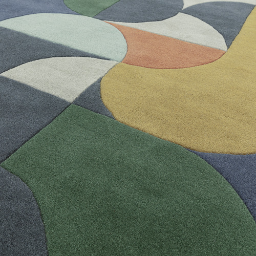 Navy Matrix Statement Hand-Tufted Wool Rug