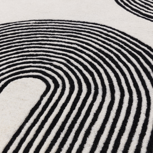 Black Matrix Arch Hand-Tufted Wool Rug