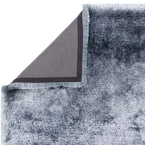 Airforce Blue Plush Hand-Woven Rug