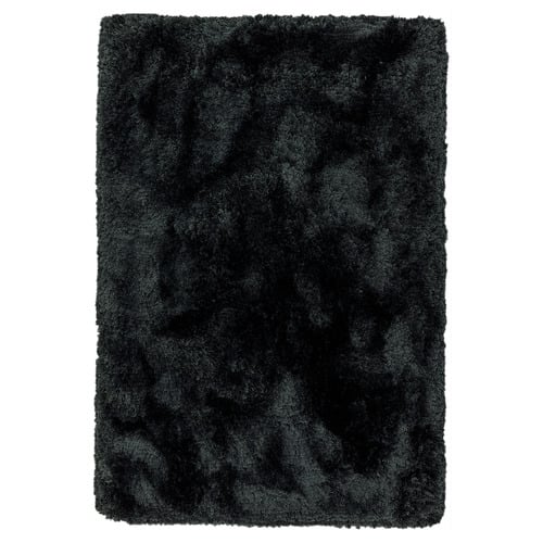 Black Plush Hand-Woven Rug