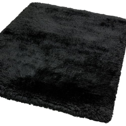Black Plush Hand-Woven Rug