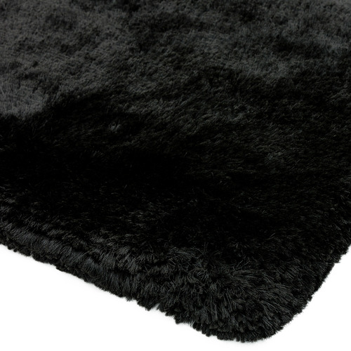 Black Plush Hand-Woven Rug