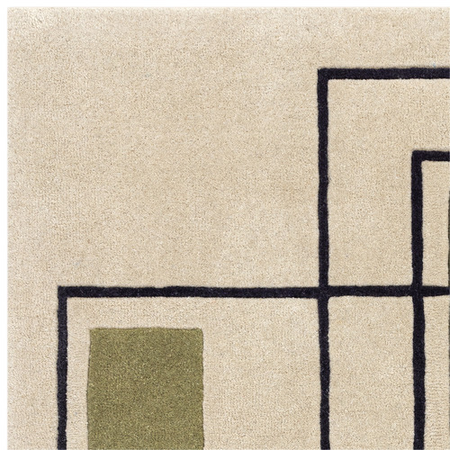 Khaki Reef Outline Hand-Tufted Wool Rug