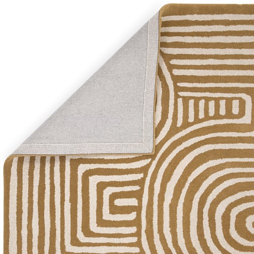 Ochre Reef Curve Hand-Tufted Wool Rug