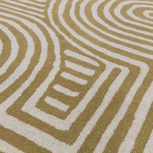 Ochre Reef Curve Hand-Tufted Wool Rug