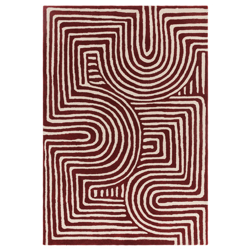 Plum Reef Curve Hand-Tufted Wool Rug