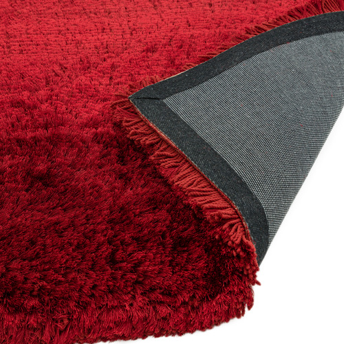 Red Plush Hand-Woven Rug