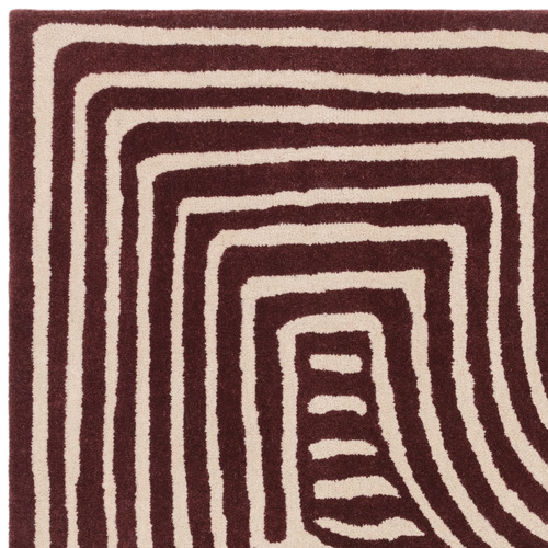 Plum Reef Curve Hand-Tufted Wool Rug