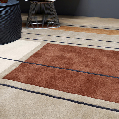Terracotta Reef Outline Hand-Tufted Wool Rug