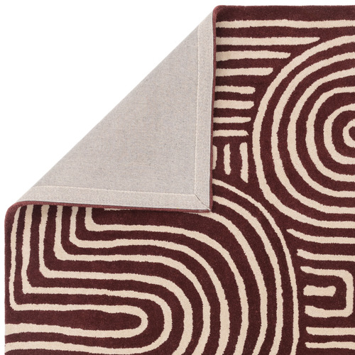 Plum Reef Curve Hand-Tufted Wool Rug