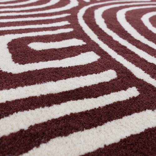 Plum Reef Curve Hand-Tufted Wool Rug