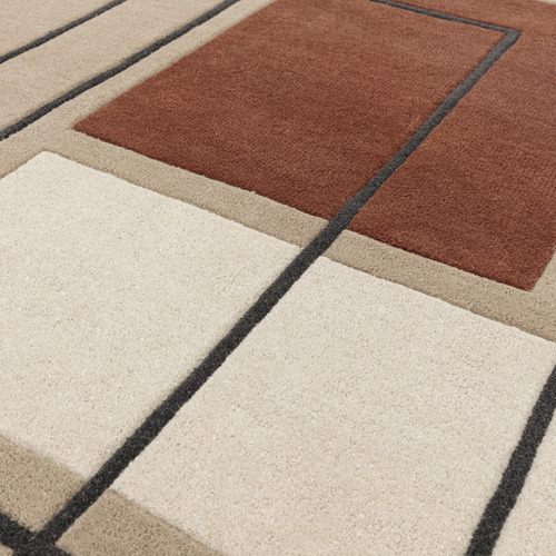 Terracotta Reef Outline Hand-Tufted Wool Rug
